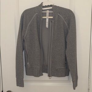 Lululemon Light Gray Ribbed Jacket